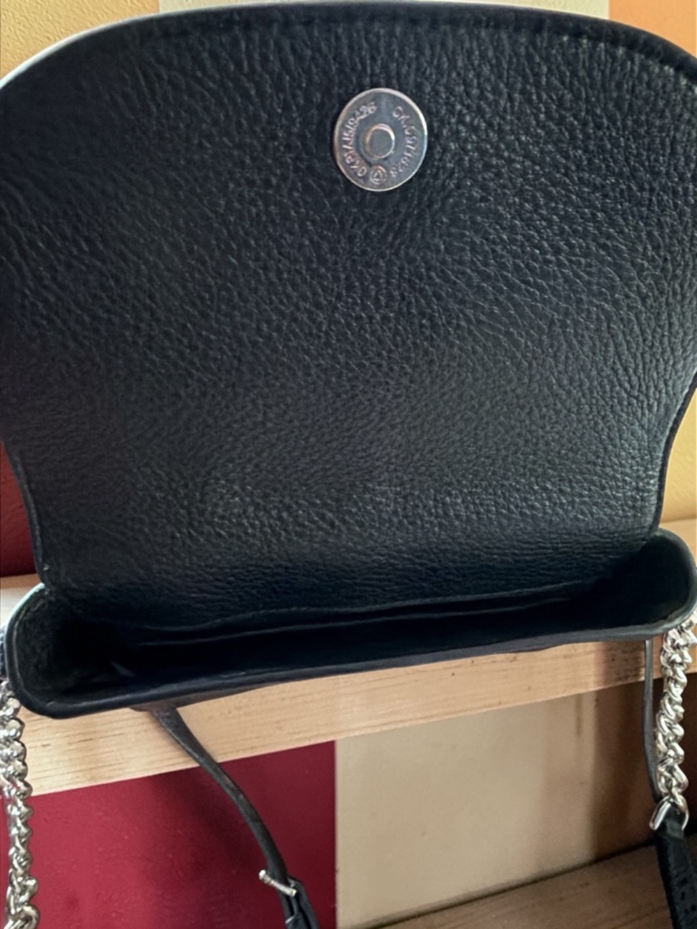 Michael Kors Mott Black Pebbled Leather Saddle Crossbody - Picture 8 of 14